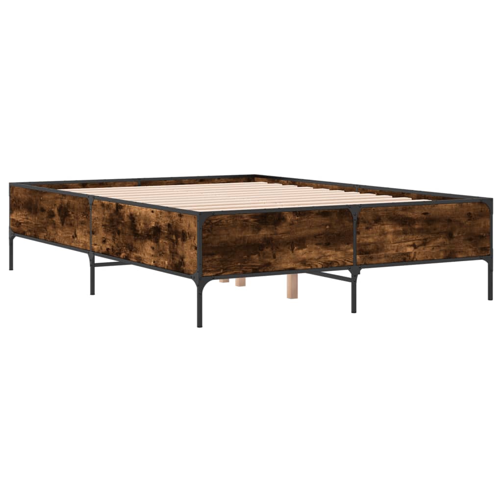 Okvir kreveta boja hrasta 140x200 cm konstruirano drvo i metal