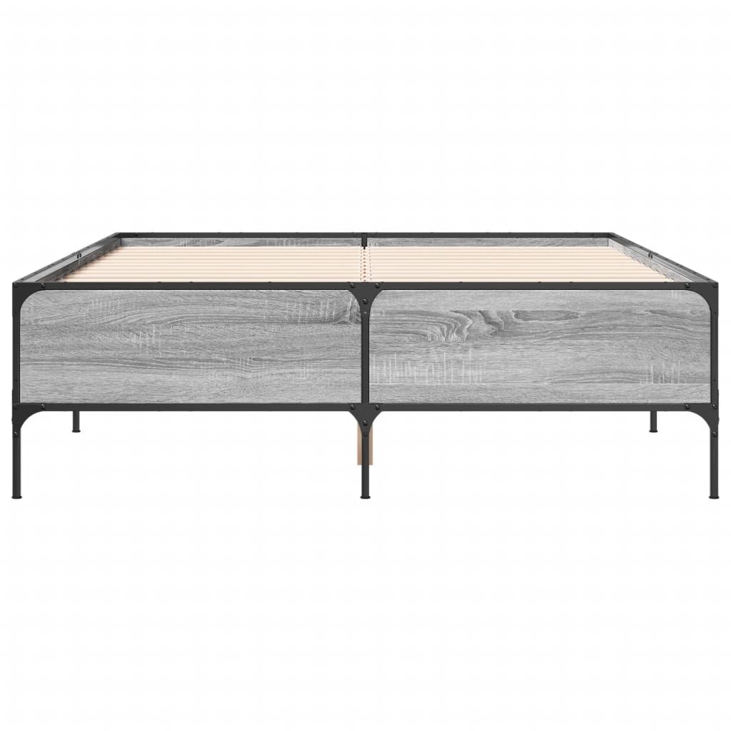 Okvir kreveta boja hrasta 140x200cm konstruirano drvo i metal