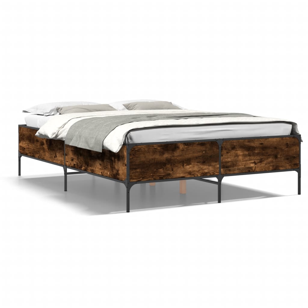 Okvir kreveta boja hrasta 120x200 cm konstruirano drvo i metal