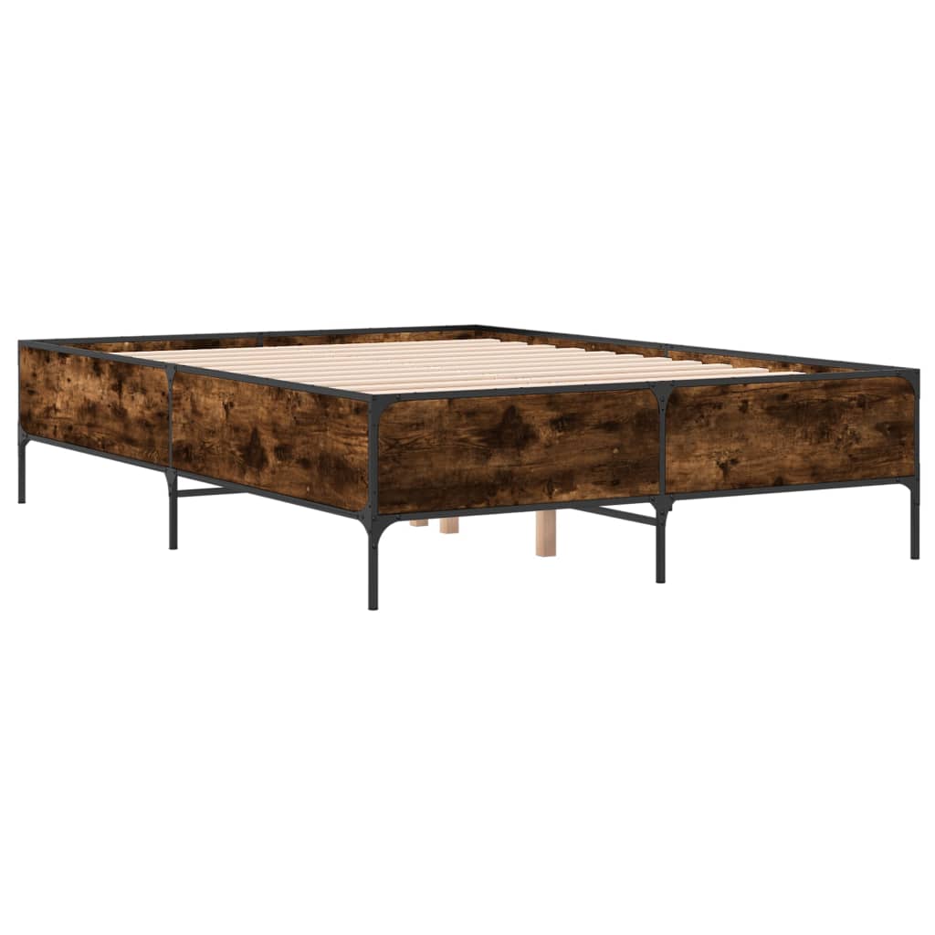 Okvir kreveta boja hrasta 120x200 cm konstruirano drvo i metal