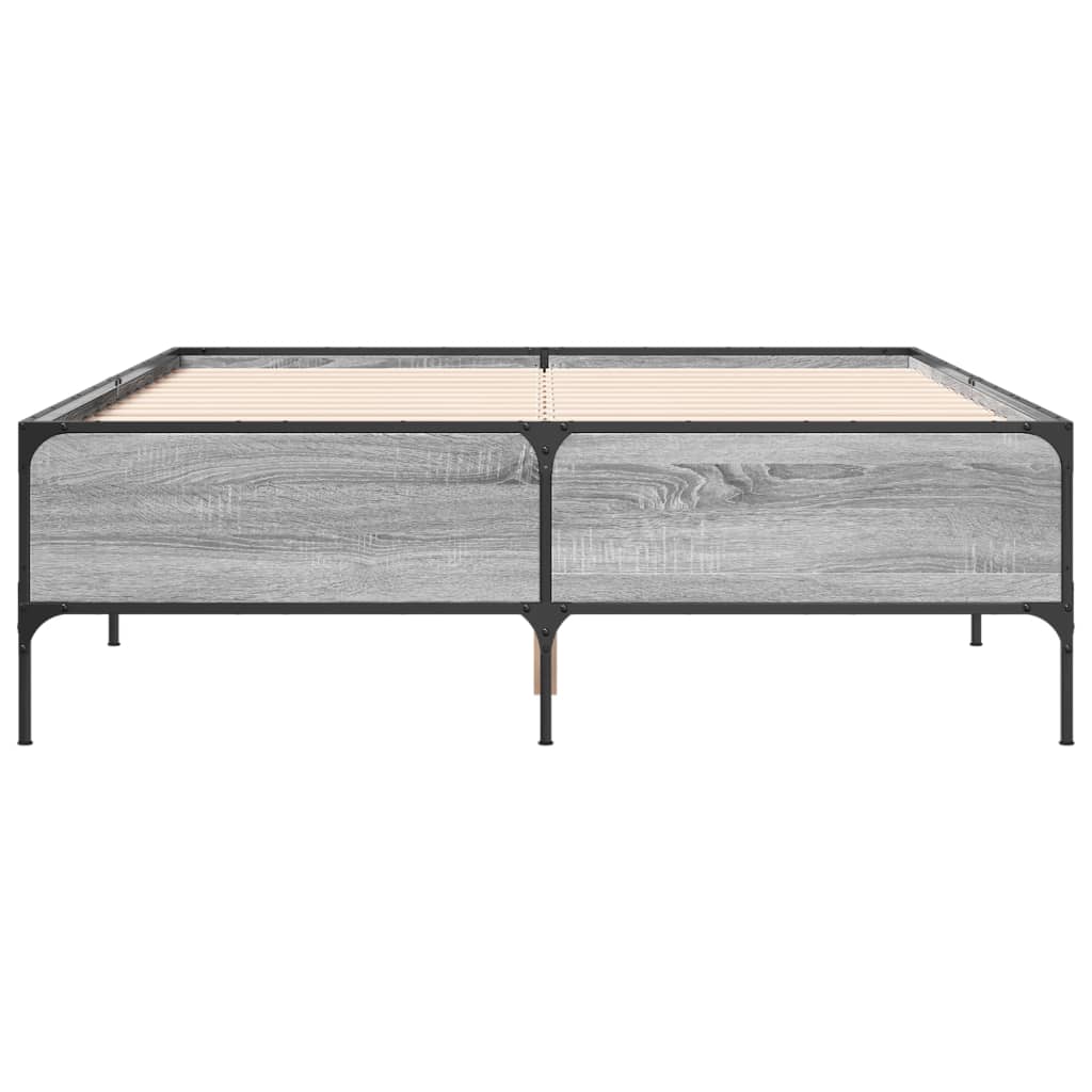 Okvir kreveta boja hrasta 120x200 cm konstruirano drvo i metal