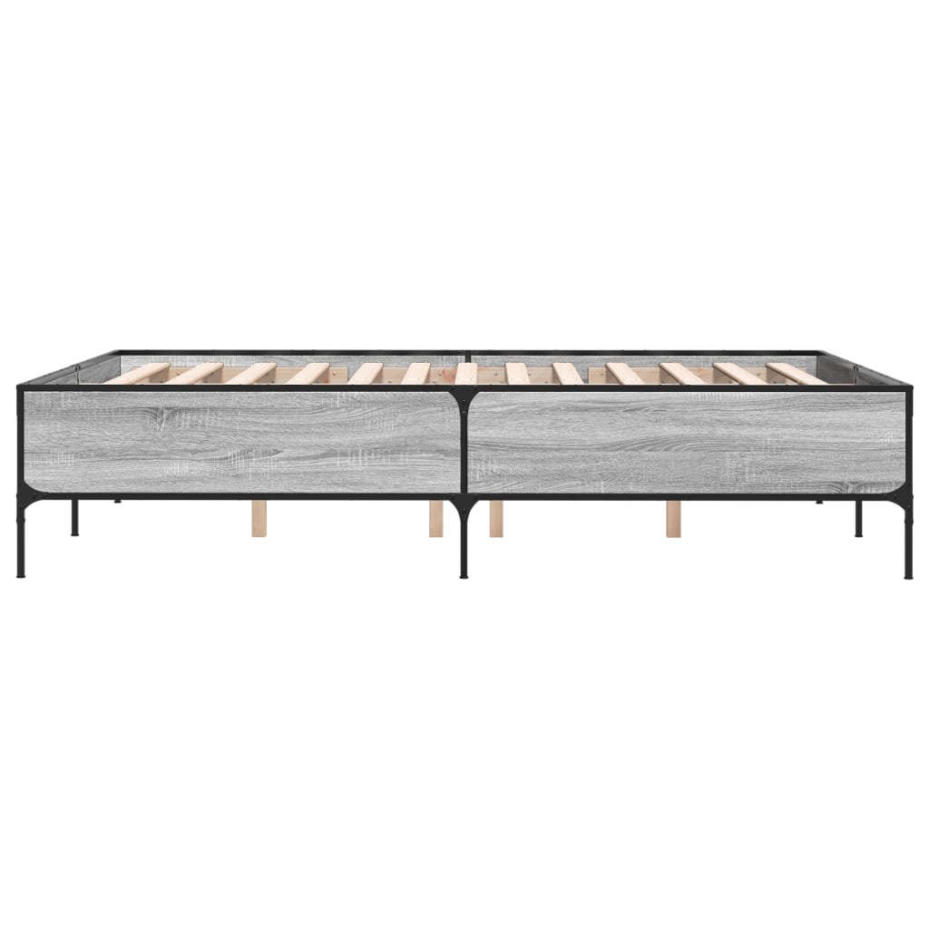 Okvir kreveta boja hrasta 120x200 cm konstruirano drvo i metal