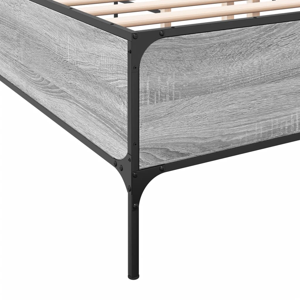 Okvir kreveta boja hrasta 120x200 cm konstruirano drvo i metal