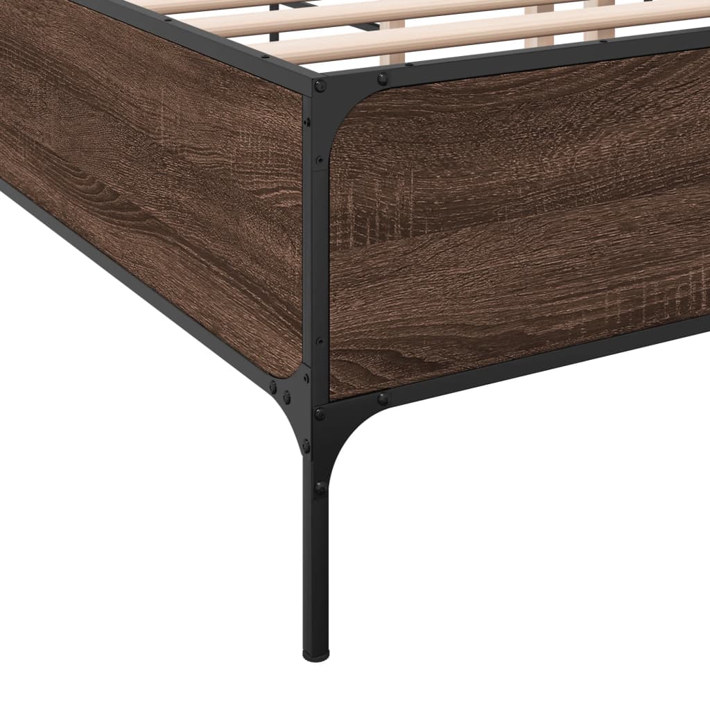 Okvir kreveta boja hrasta 120x200 cm konstruirano drvo i metal