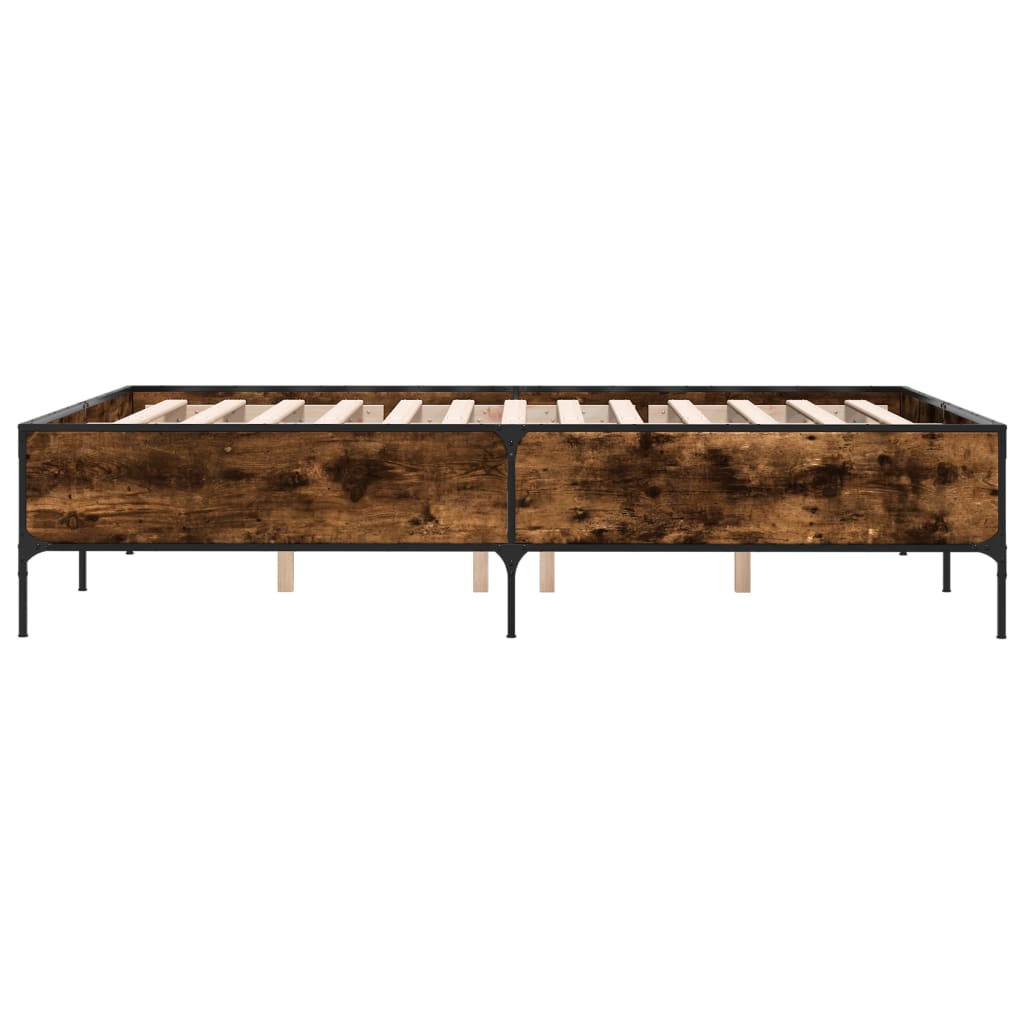 Okvir kreveta boja hrasta 140x190 cm konstruirano drvo i metal