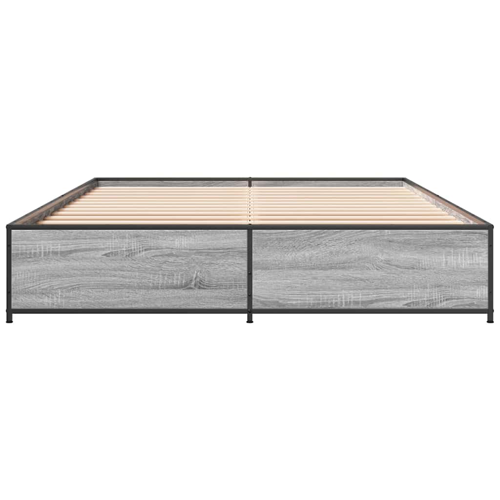 Okvir za krevet boja hrasta 150x200cm konstruirano drvo i metal