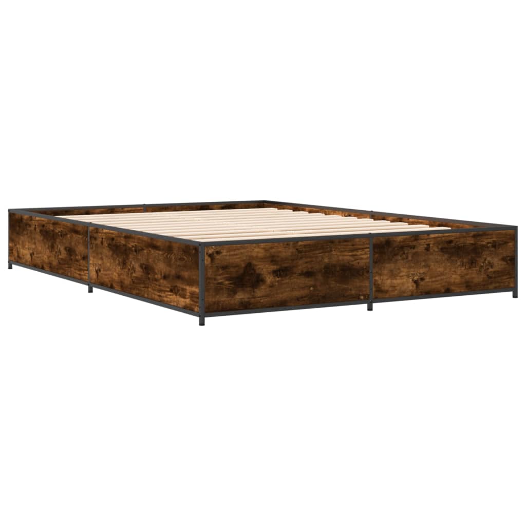 Okvir kreveta boja hrasta 140x200 cm konstruirano drvo i metal