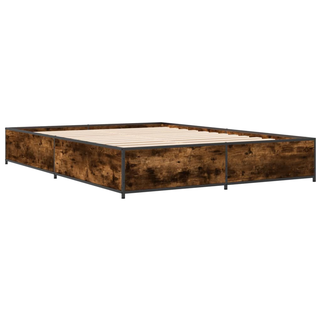Okvir kreveta boja hrasta 140x200 cm konstruirano drvo i metal
