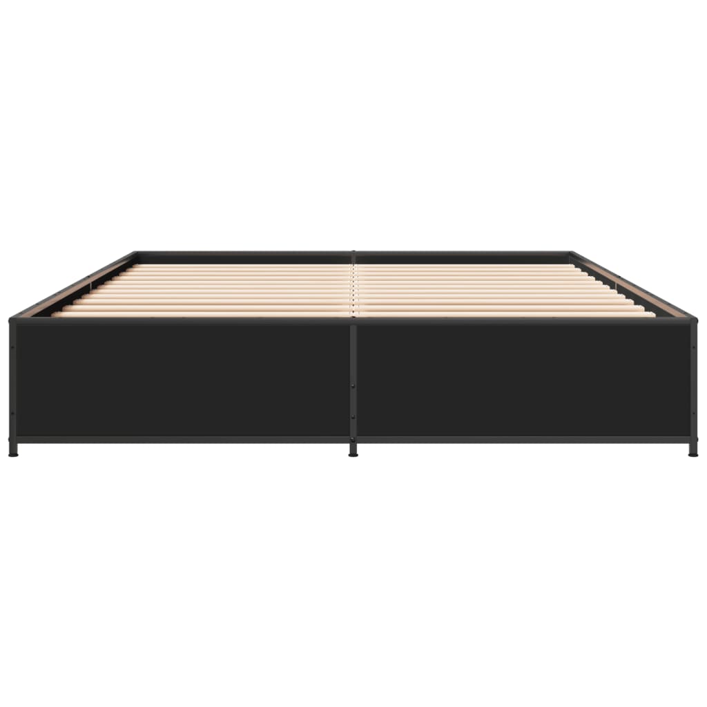 Okvir kreveta crni 120 x 200 cm od konstruiranog drvo i metal