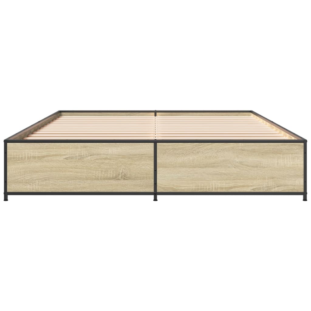 Okvir kreveta boja hrasta 120x200 cm konstruirano drvo i metal