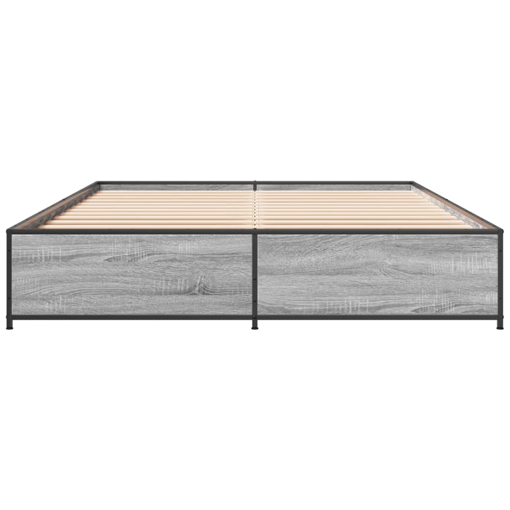Okvir kreveta boja hrasta 135x190cm konstruirano drvo i metal