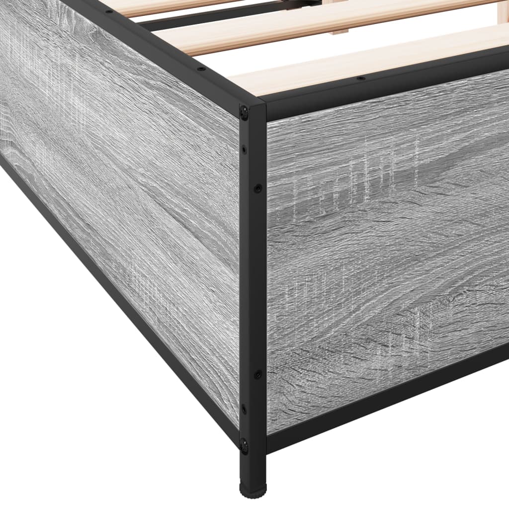 Okvir kreveta boja hrasta 135x190cm konstruirano drvo i metal