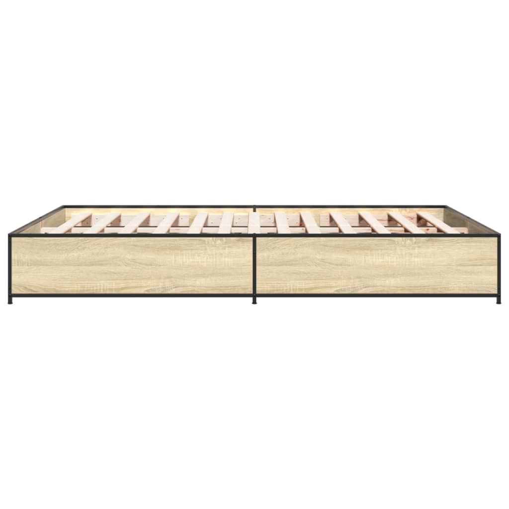 Okvir za krevet boja hrasta 120x190cm konstruirano drvo i metal