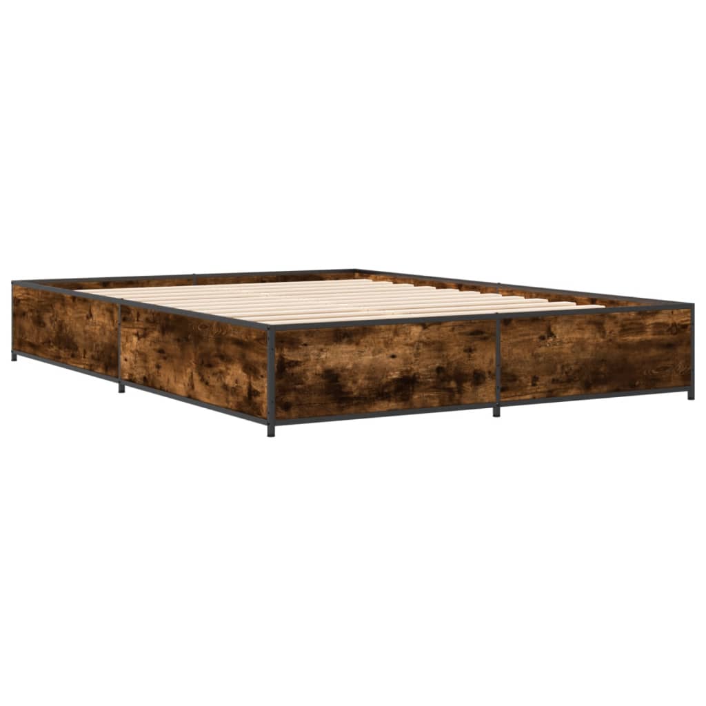 Okvir za krevet boja hrasta 120x190cm konstruirano drvo i metal