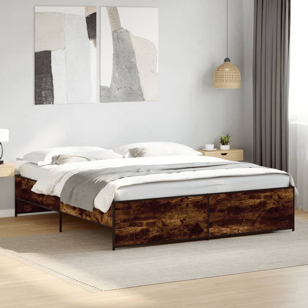 Okvir kreveta boja hrasta 180x20 cm konstruirano drvo i metal