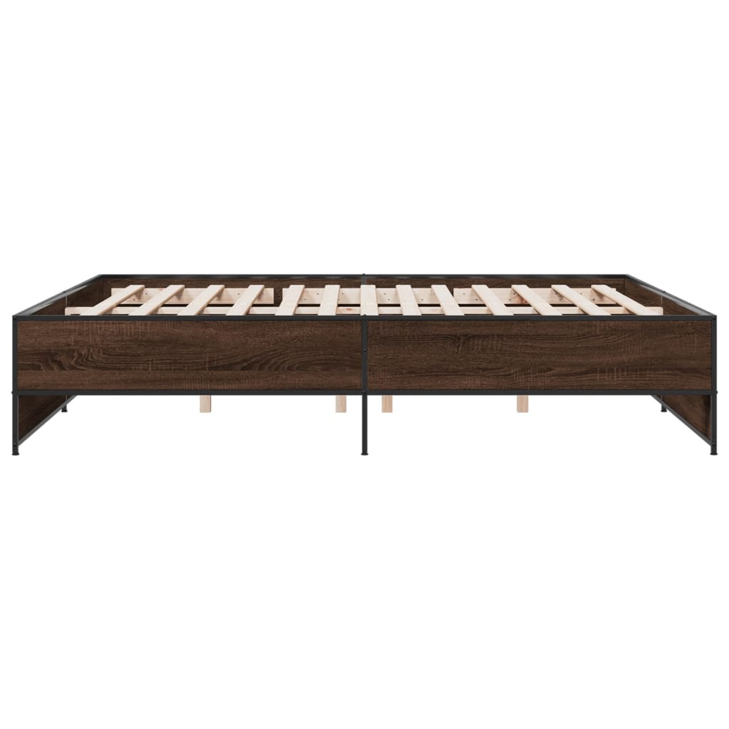Okvir za krevet boja hrasta 180x200cm konstruirano drvo i metal