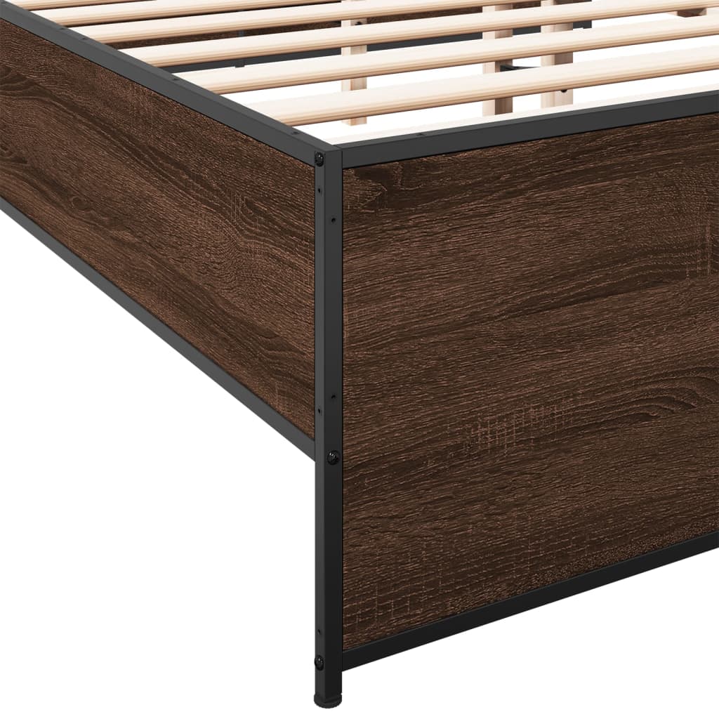 Okvir za krevet boja hrasta 180x200cm konstruirano drvo i metal