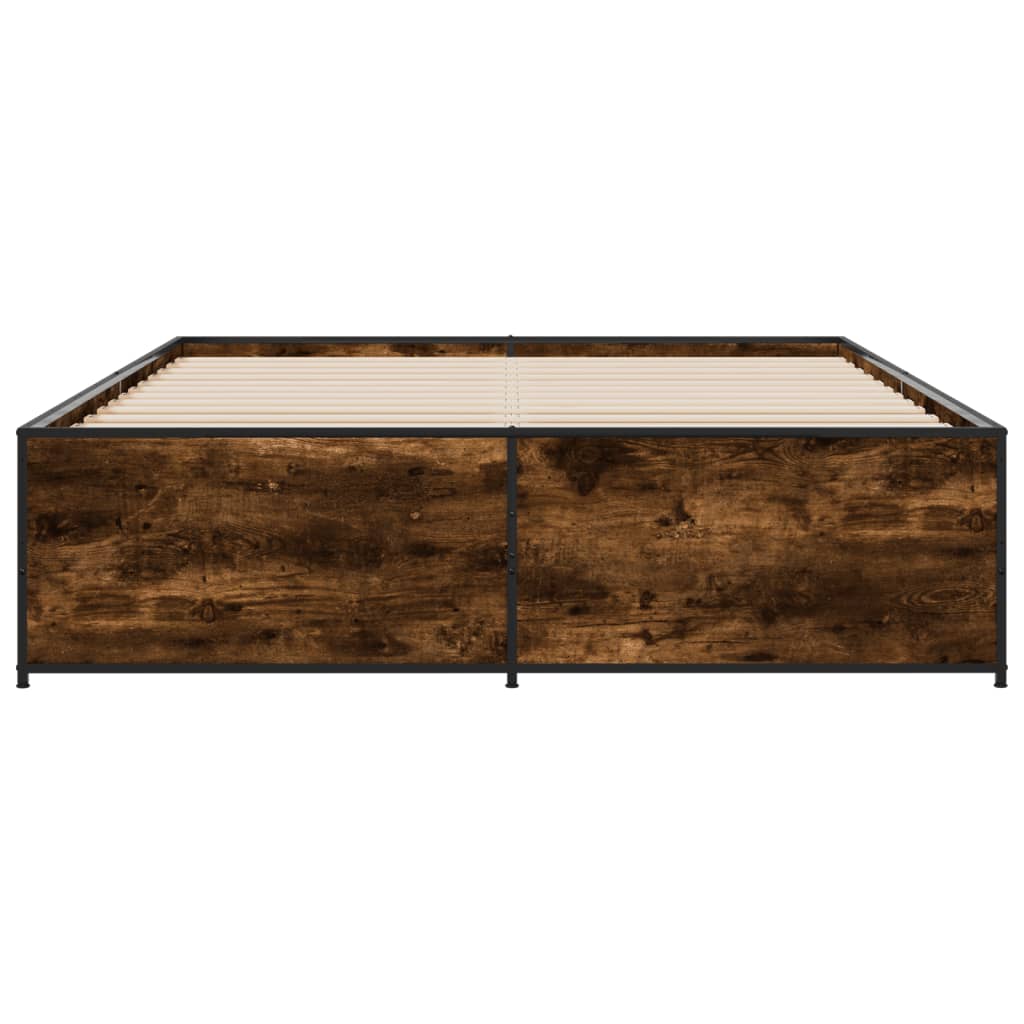Okvir kreveta boja hrasta 160x200 cm konstruirano drvo i metal