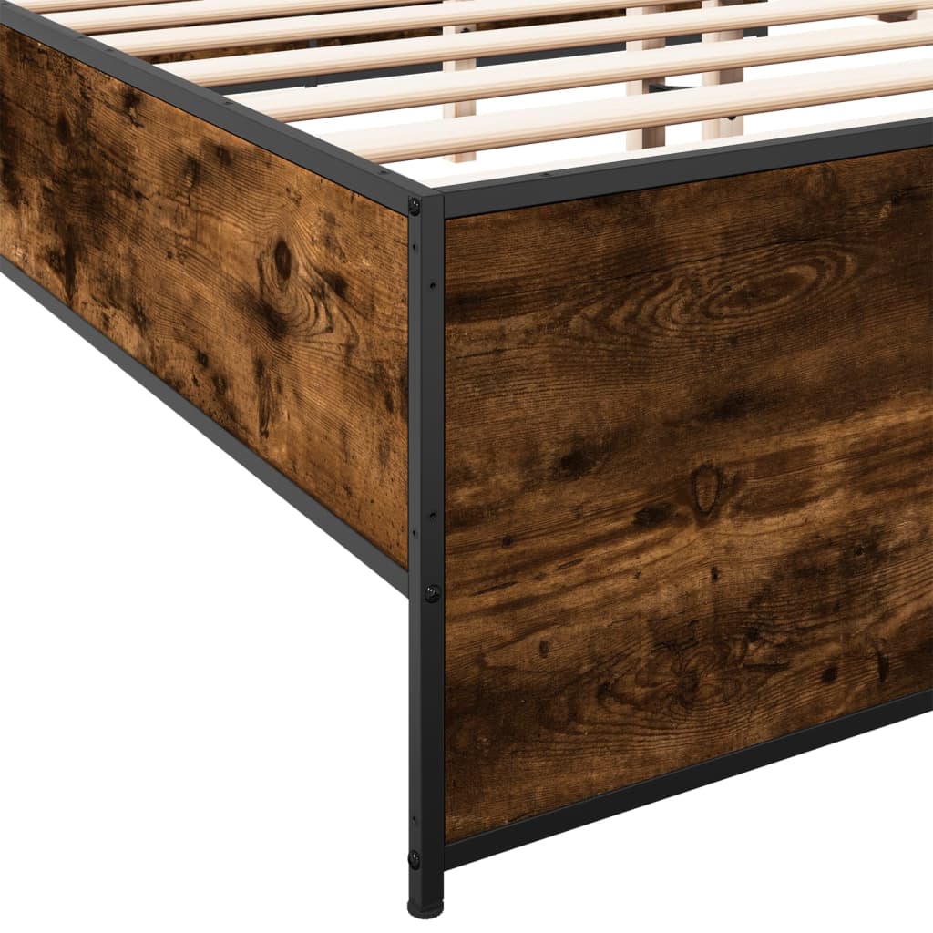 Okvir kreveta boja hrasta 160x200 cm konstruirano drvo i metal