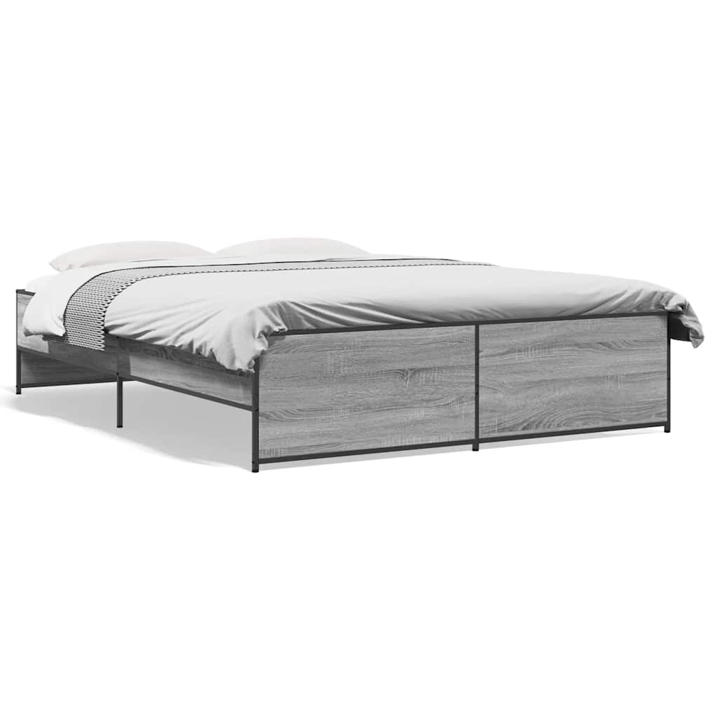 Okvir kreveta boja hrasta 160x200 cm konstruirano drvo i metal