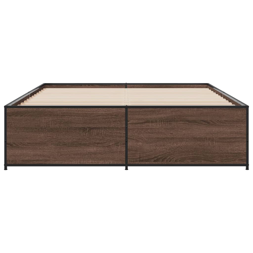 Okvir kreveta boja hrasta 160x200 cm konstruirano drvo i metal