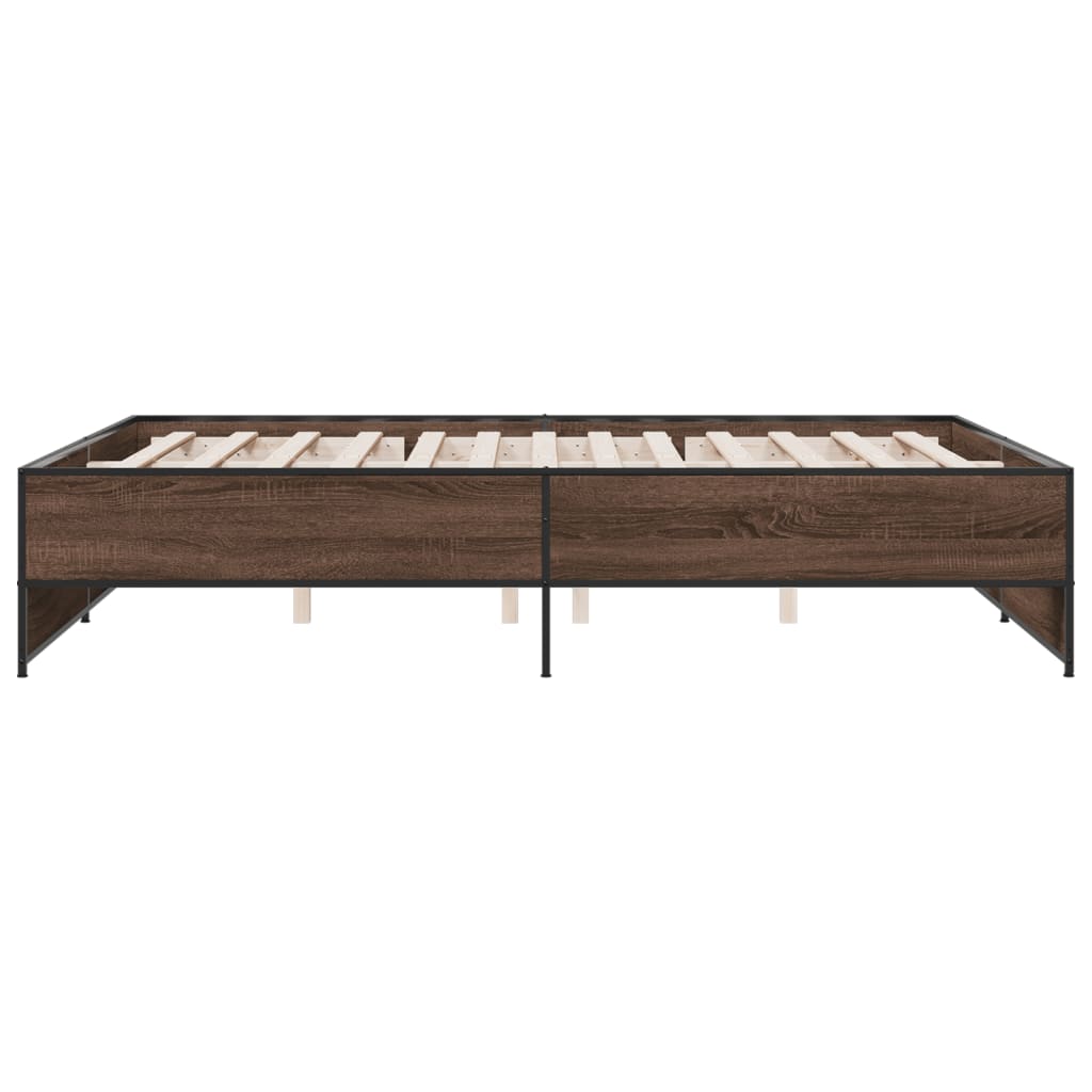 Okvir kreveta boja hrasta 160x200 cm konstruirano drvo i metal