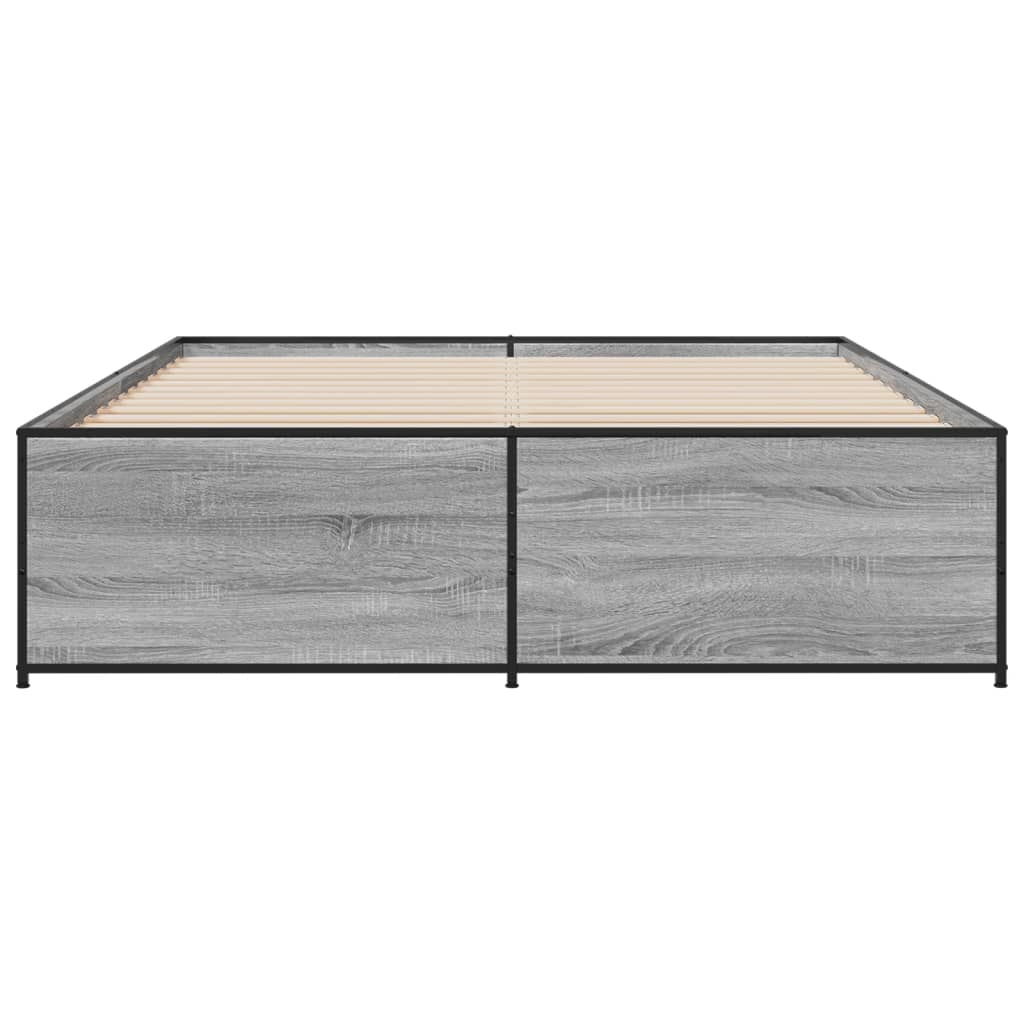 Okvir za krevet boja hrasta 150x200cm konstruirano drvo i metal