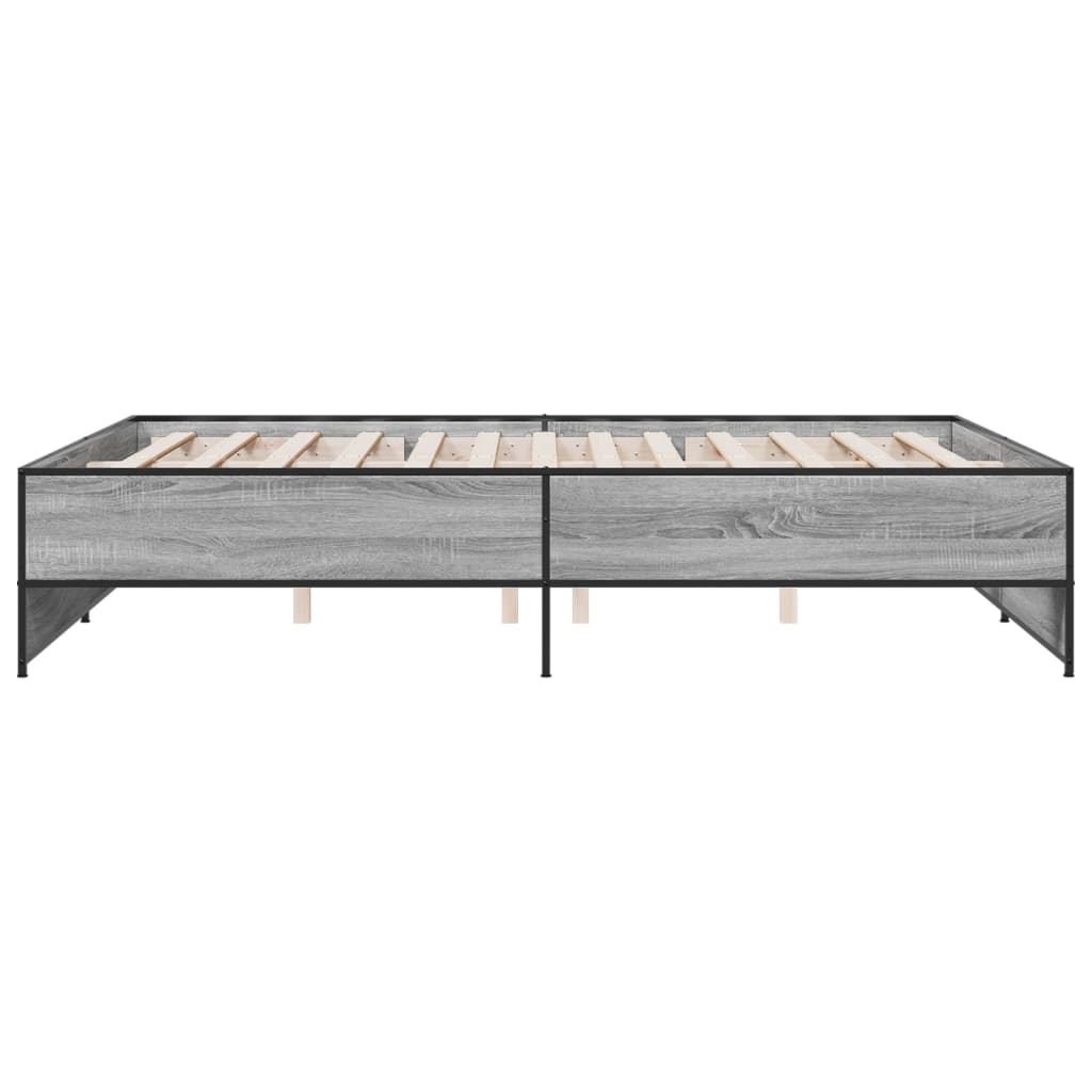 Okvir za krevet boja hrasta 150x200cm konstruirano drvo i metal