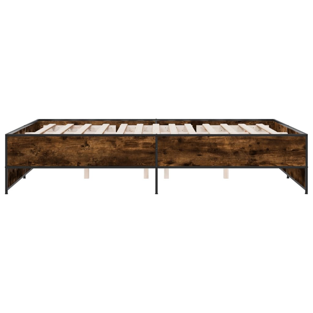Okvir kreveta boja hrasta 140x200 cm konstruirano drvo i metal