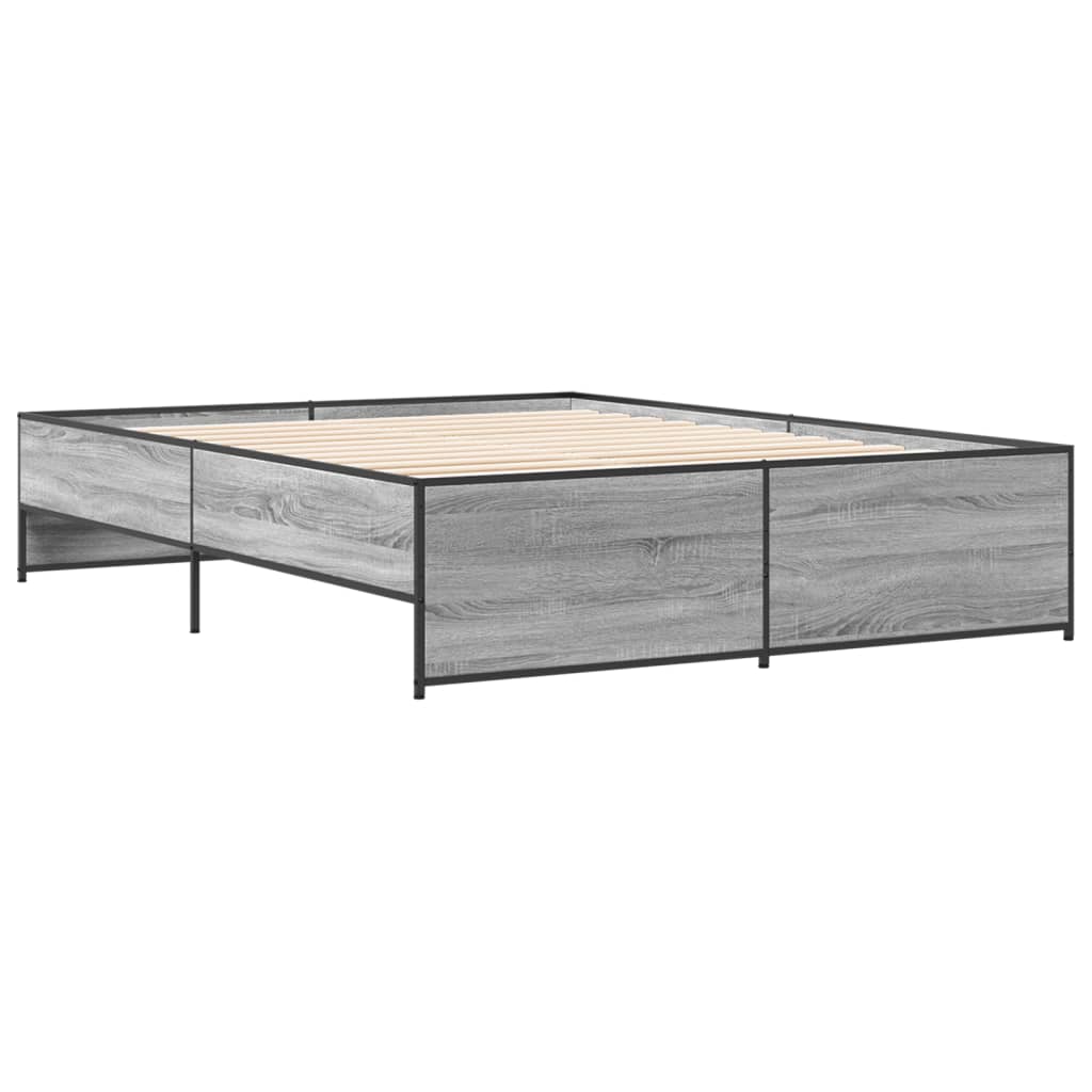 Okvir kreveta boja hrasta 140x200cm konstruirano drvo i metal