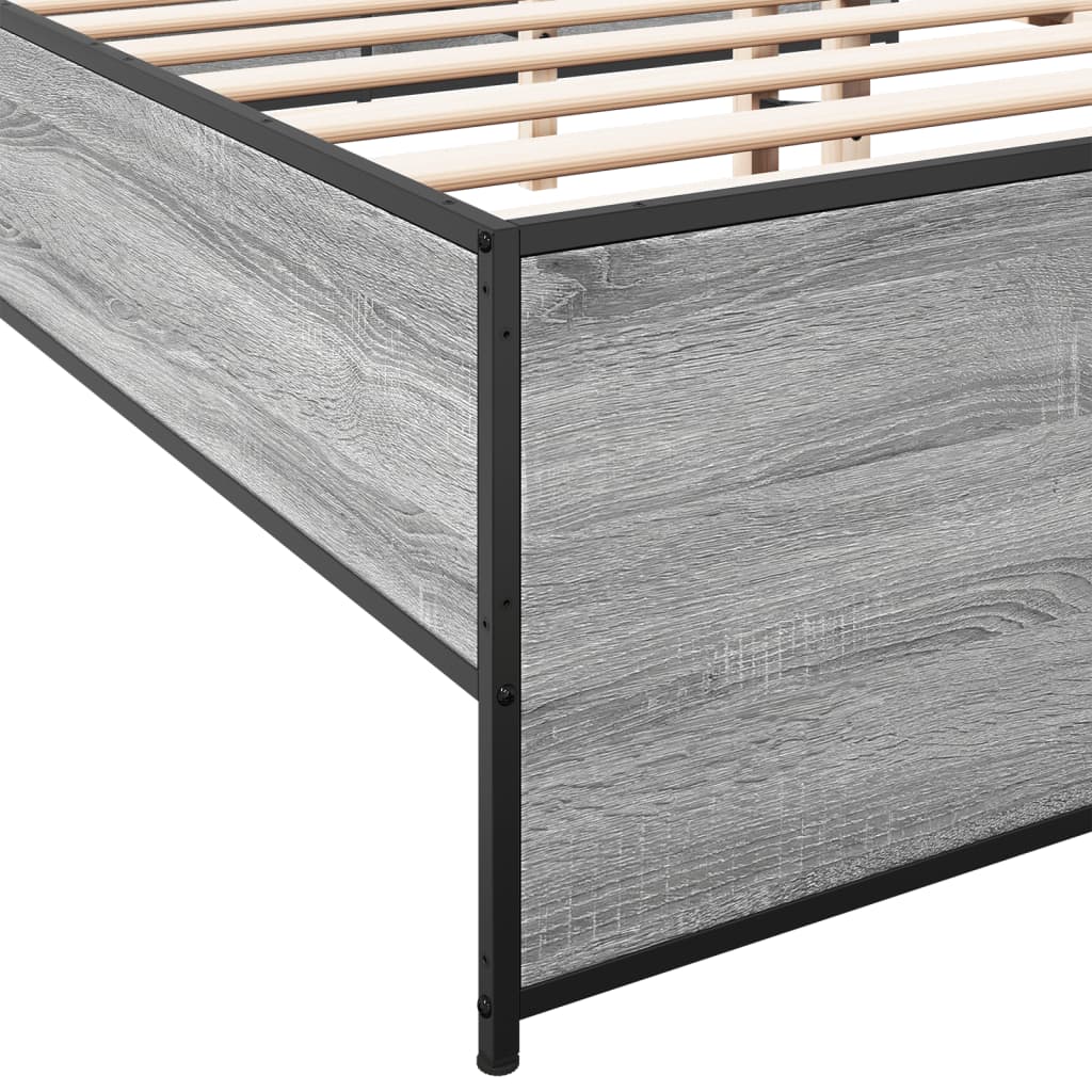 Okvir kreveta boja hrasta 140x200cm konstruirano drvo i metal