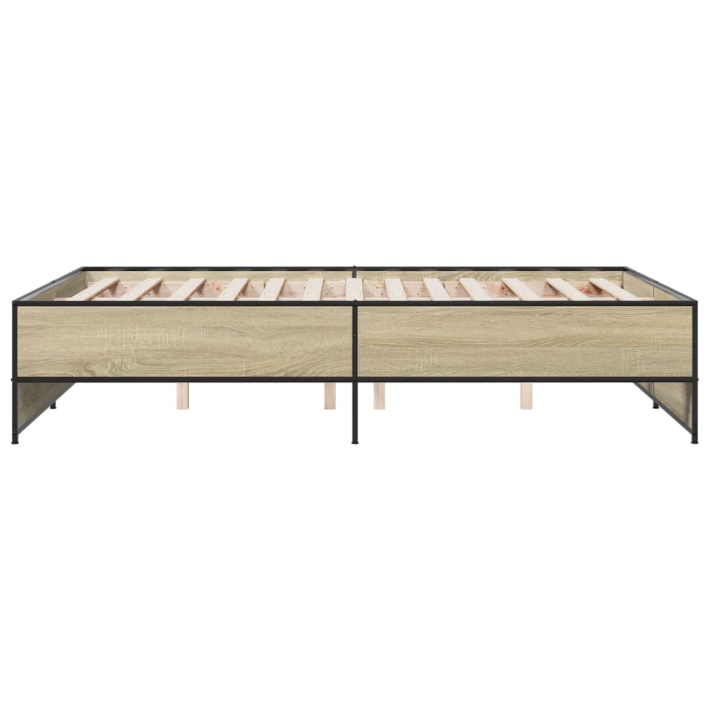 Okvir kreveta boja hrasta 120x200 cm konstruirano drvo i metal