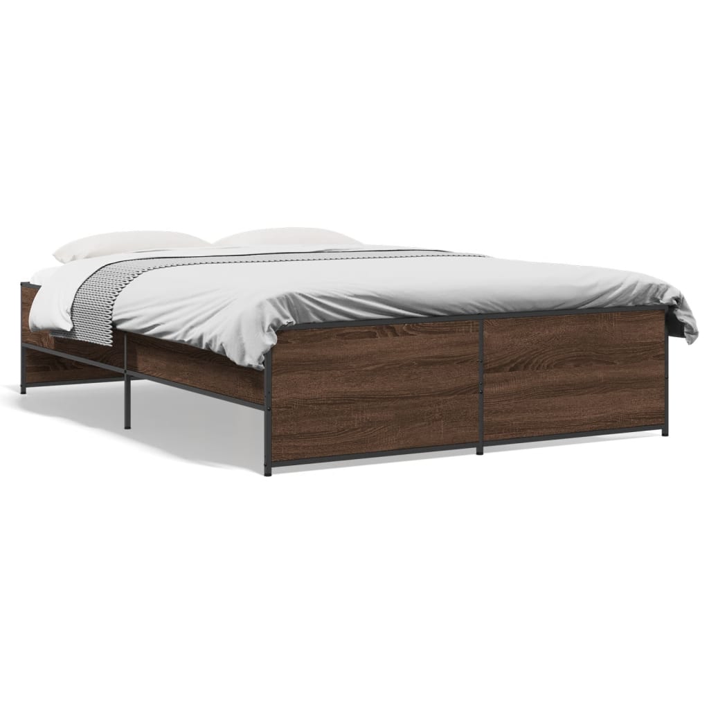 Okvir kreveta boja hrasta 120x200 cm konstruirano drvo i metal