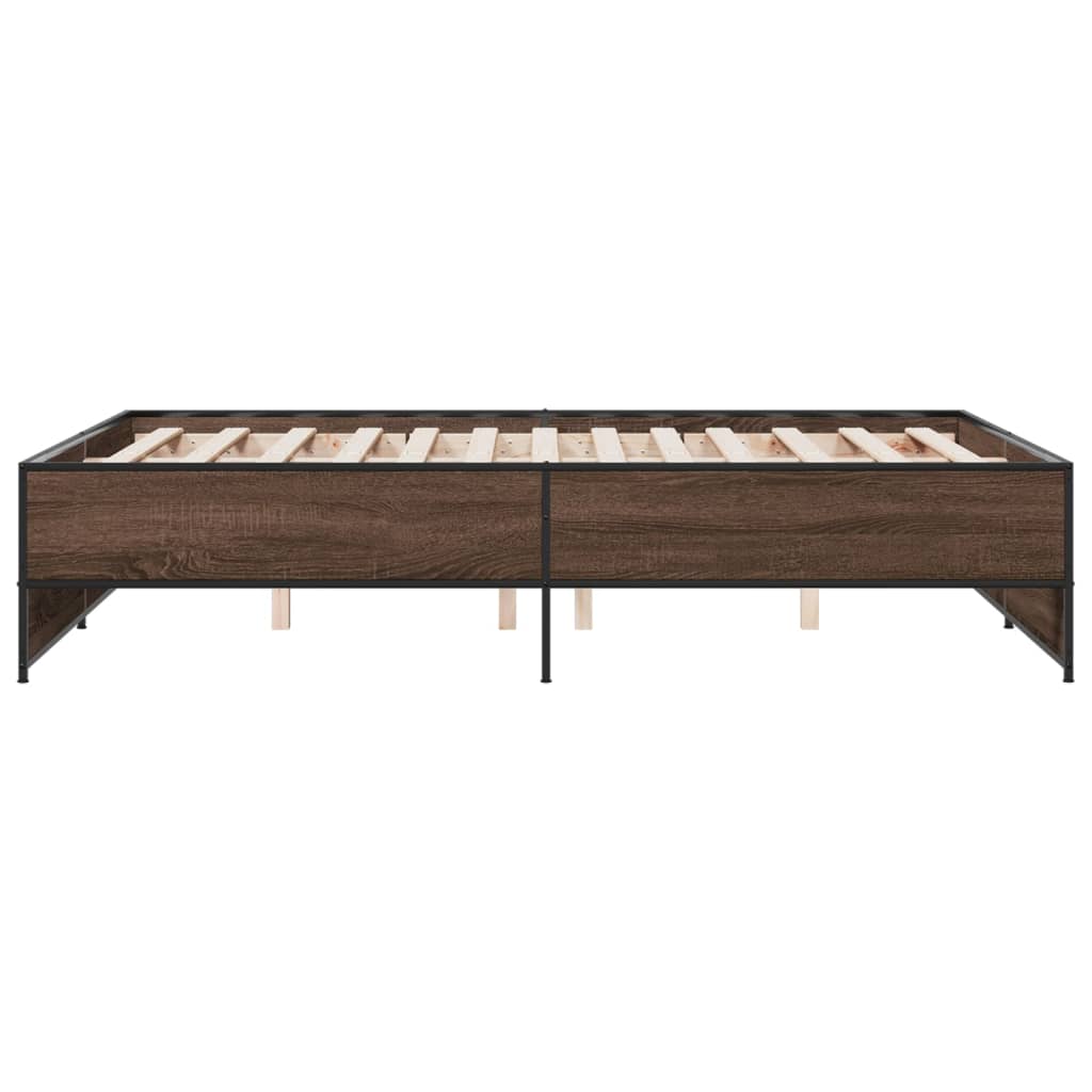 Okvir kreveta boja hrasta 120x200 cm konstruirano drvo i metal