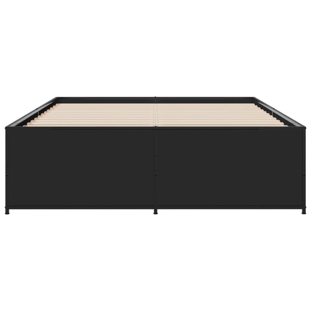 Okvir za krevet crni 140x190 cm konstruirano drvo i metal
