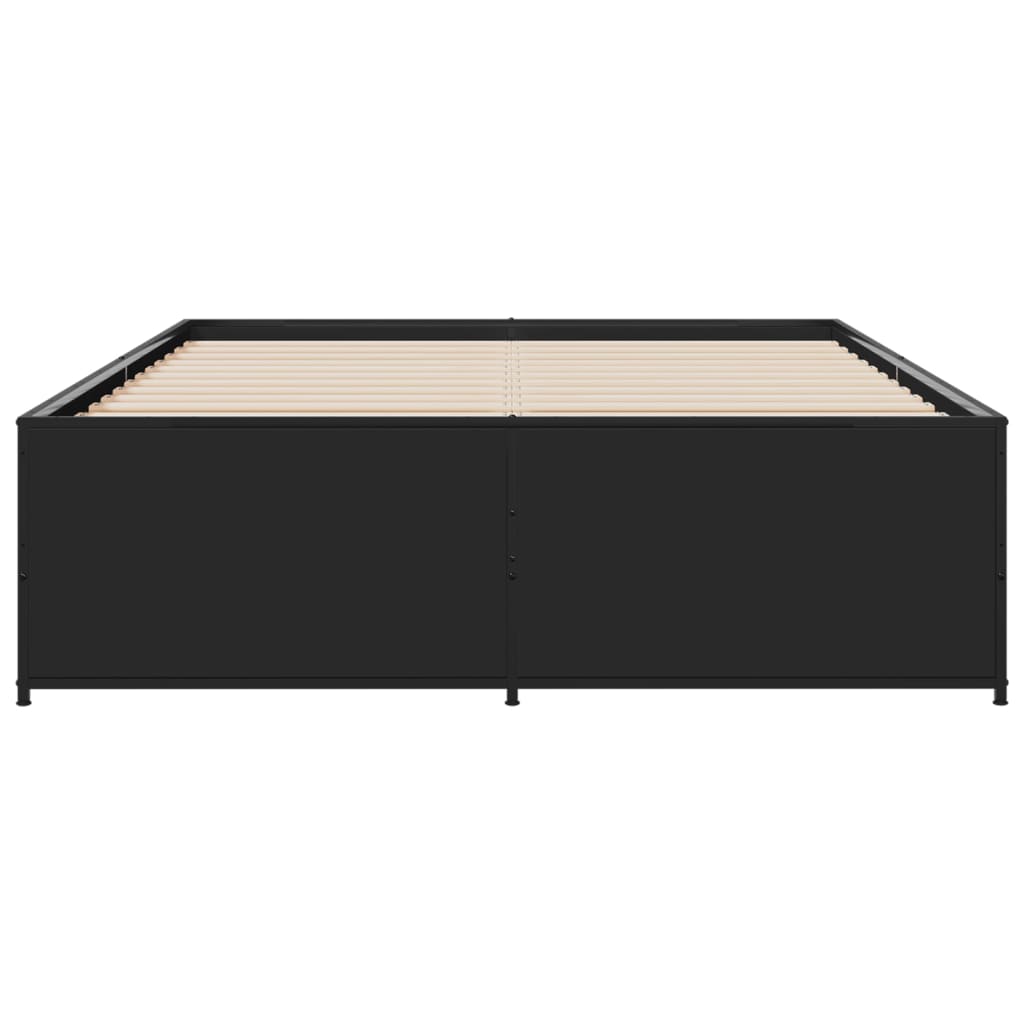 Okvir za krevet crni 120x190 cm konstruirano drvo i metal