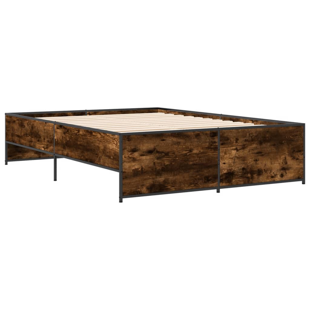 Okvir za krevet boja hrasta 120x190cm konstruirano drvo i metal