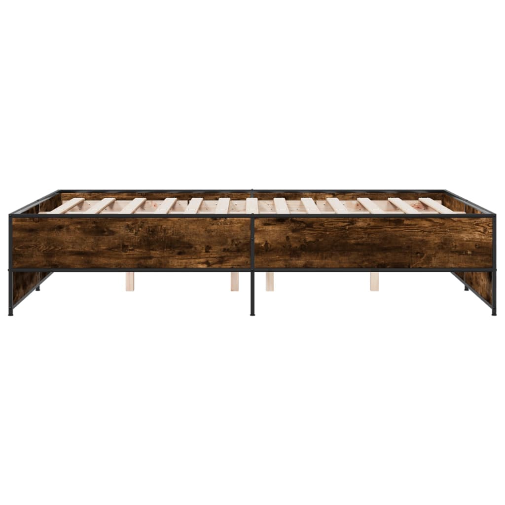 Okvir za krevet boja hrasta 120x190cm konstruirano drvo i metal
