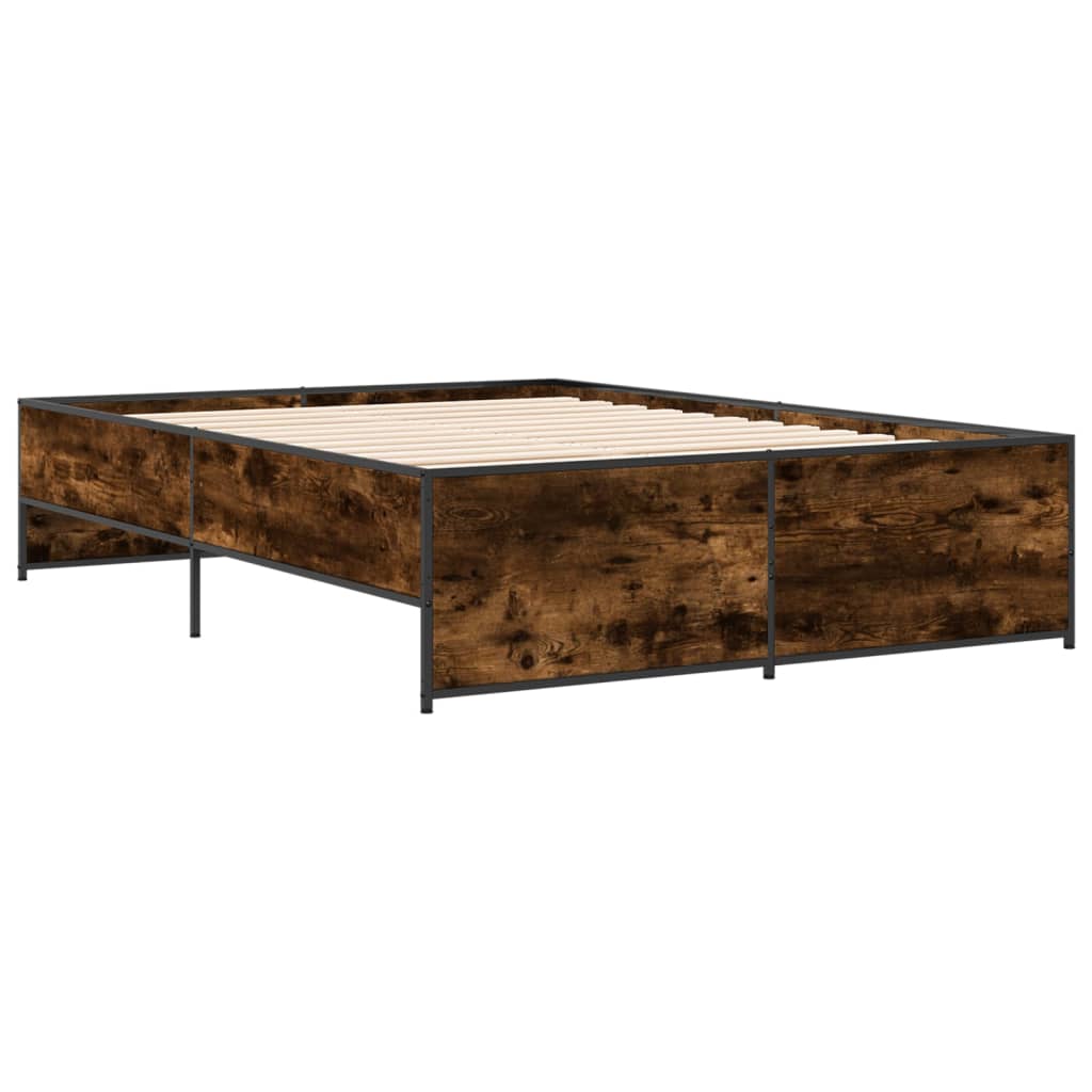 Okvir za krevet boja hrasta 120x190cm konstruirano drvo i metal