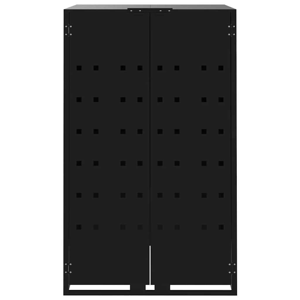 Spremište za 4 kante za otpad crno 276 x 79 x 117 cm čelično