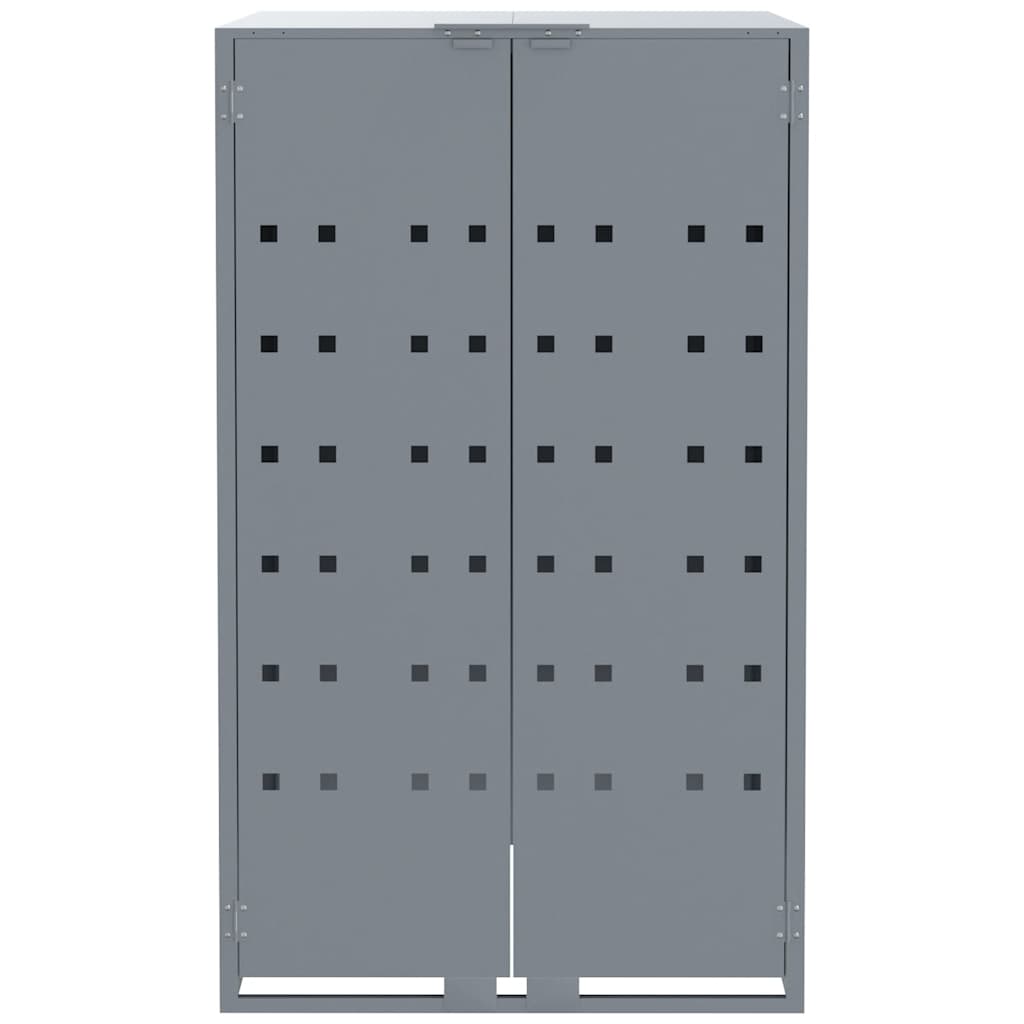 Spremište za 6 kanta za otpad sivo 414 x 79 x 117 cm čelično