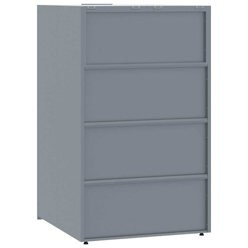 Spremište za 6 kanta za otpad sivo 414 x 79 x 117 cm čelično