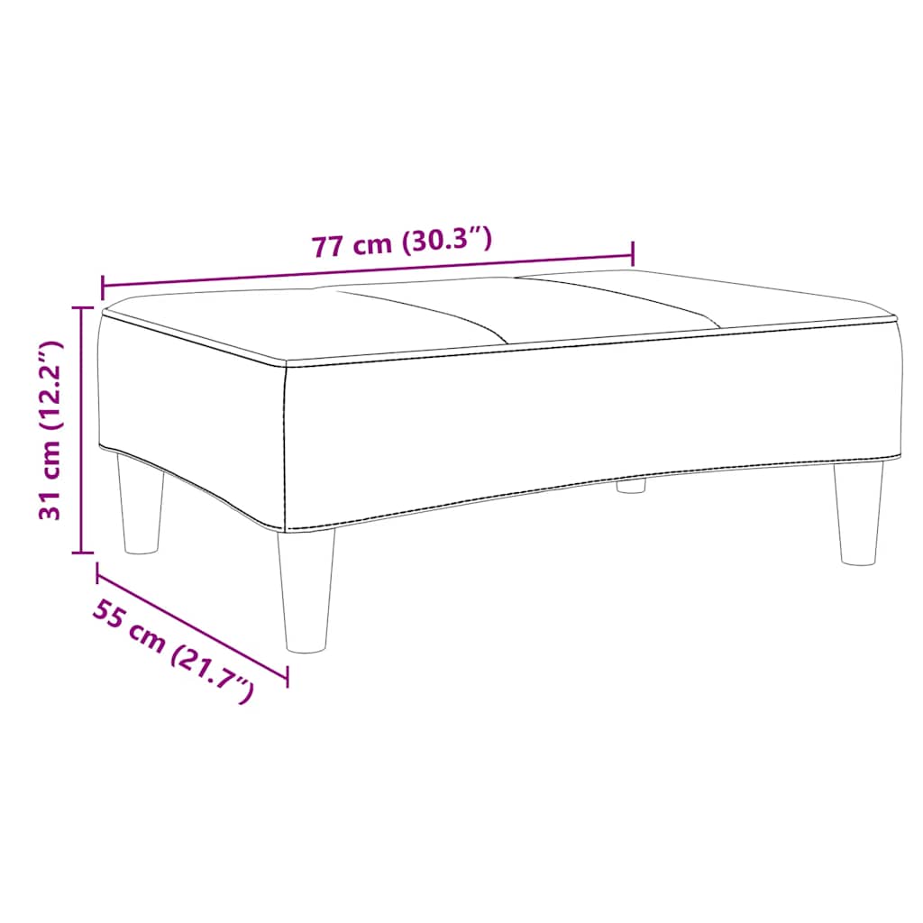 Tabure žuti 77x55x31 cm baršunasti