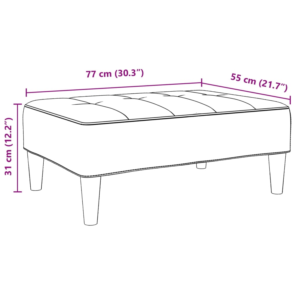 Tabure svjetlosivi 77x55x31 cm od tkanine