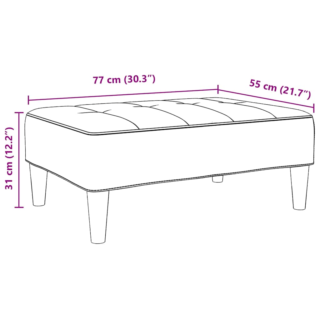 Tabure žuti 77x55x31 cm baršunasti