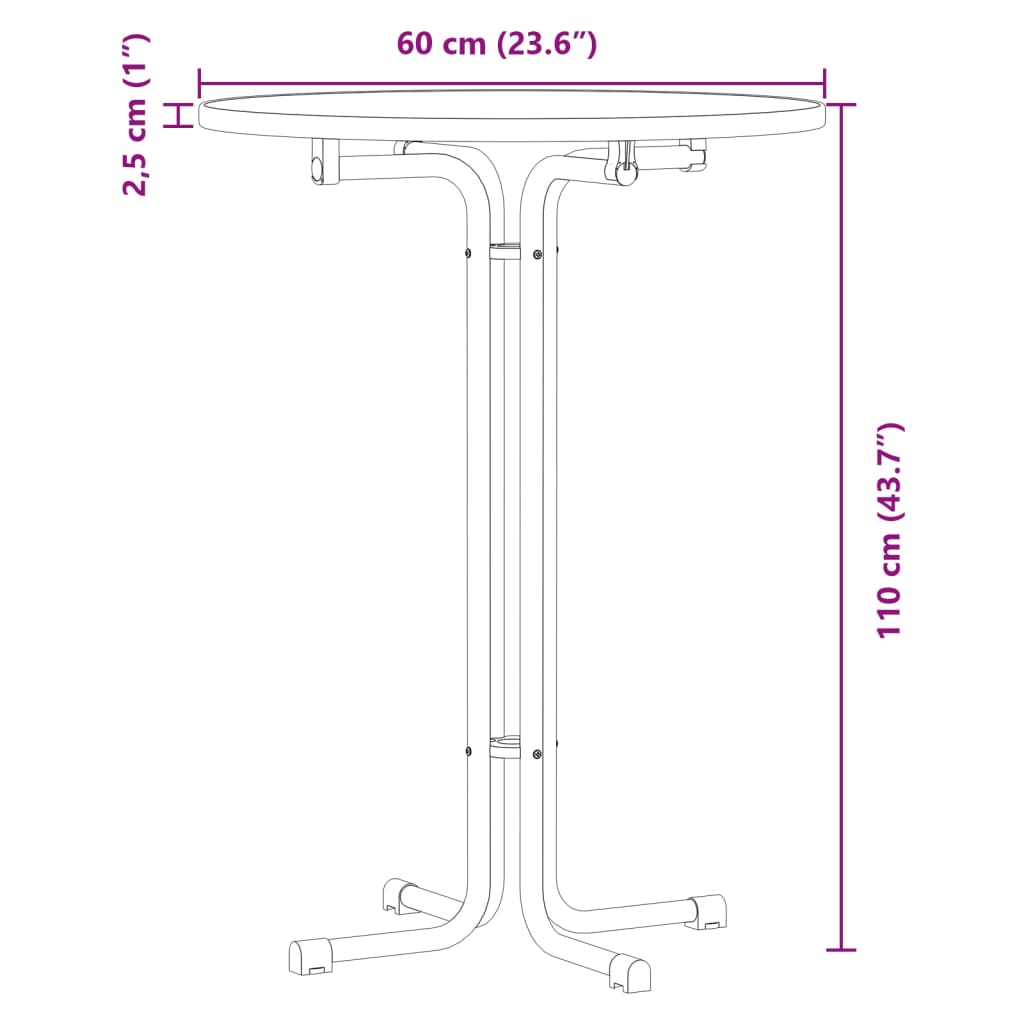 Barski stol bijeli Ø 60x110 cm konstruirano drvo i čelik