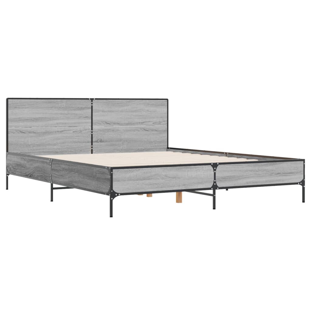 Okvir kreveta boja hrasta 120x200 cm konstruirano drvo i metal
