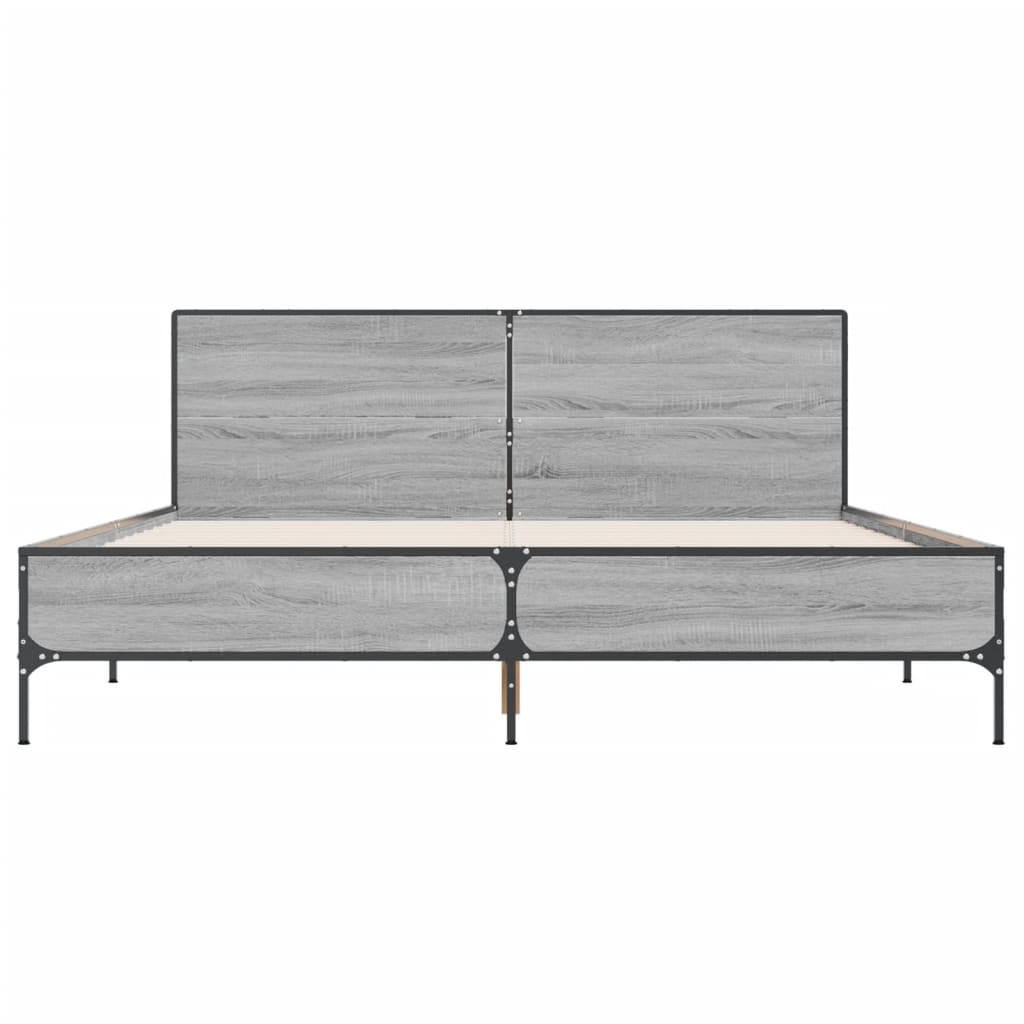 Okvir kreveta boja hrasta 120x200 cm konstruirano drvo i metal
