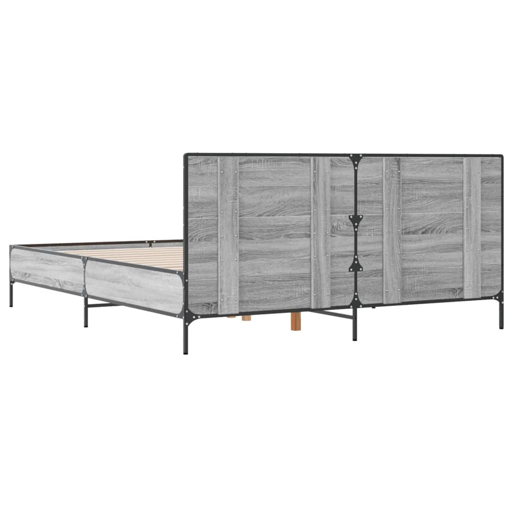 Okvir kreveta boja hrasta 120x200 cm konstruirano drvo i metal