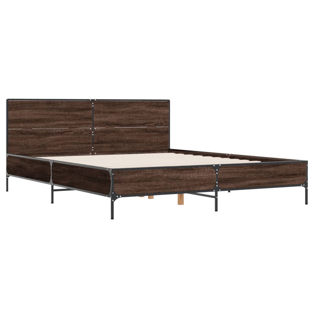 Okvir kreveta boja hrasta 120x200 cm konstruirano drvo i metal